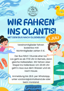 Werbeplakat für die Fahrt ins Olantis